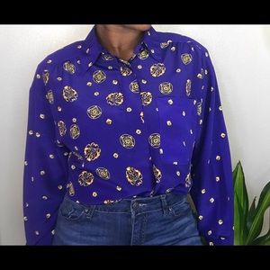 Padded Vintage Button Down Blouse.